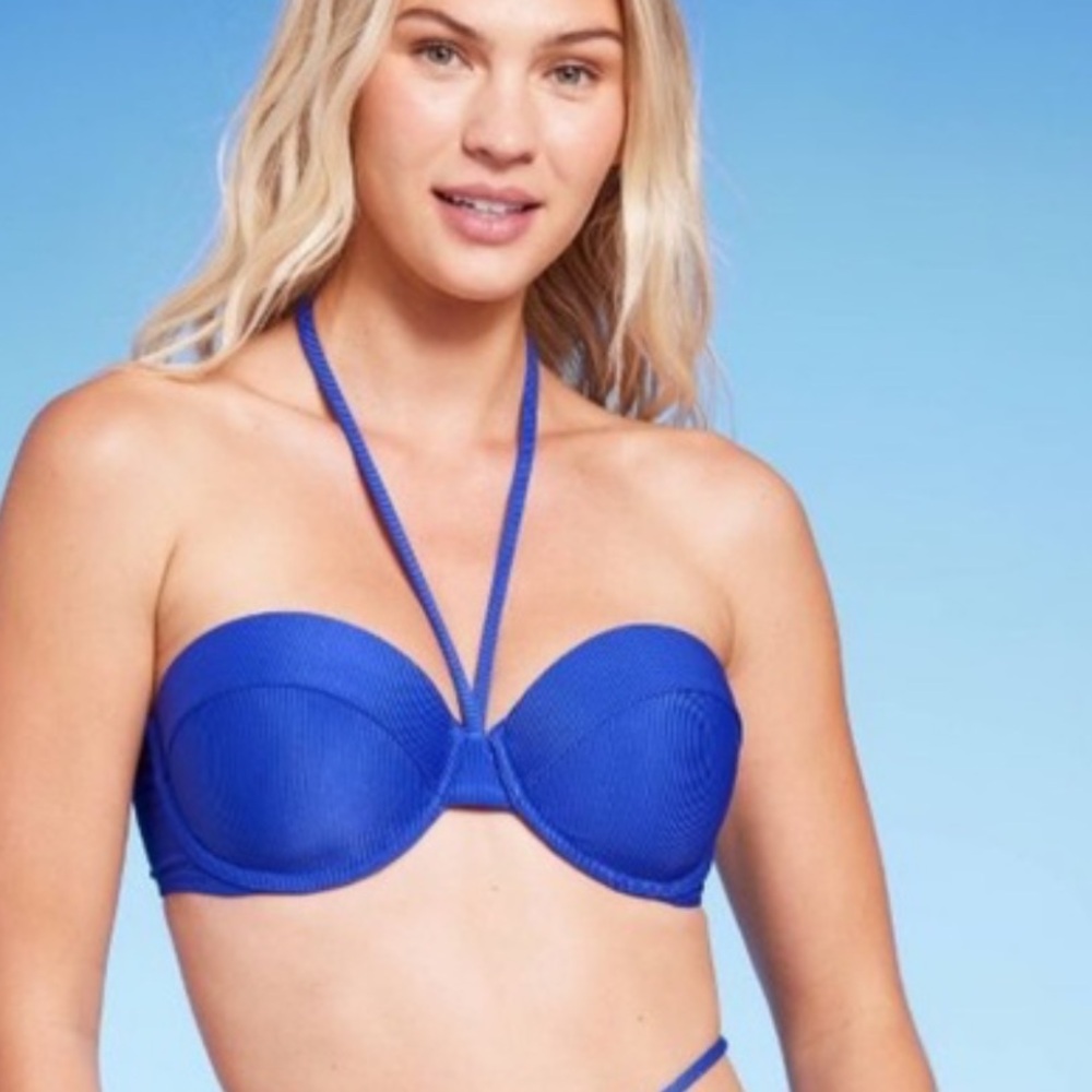 Shade & Shore ribbed bikini top 36B